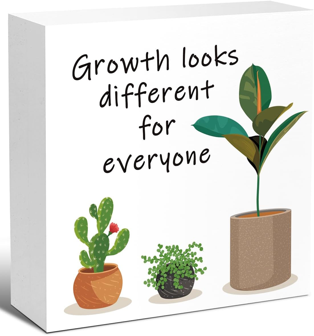 Growth Looks Different For Everyone Wood Block Sign Therapy Teacher Counselor