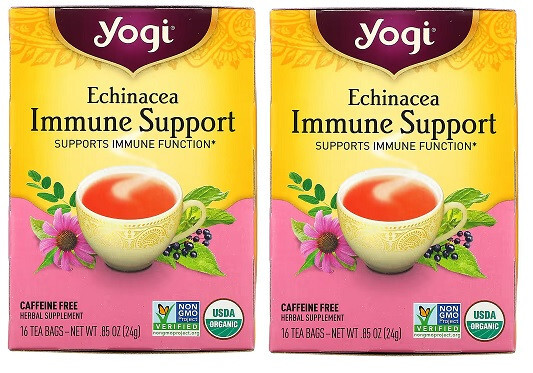 YOGI TEA Echinacea Immune Support – 16 Tea Bags ( 2 Pack )