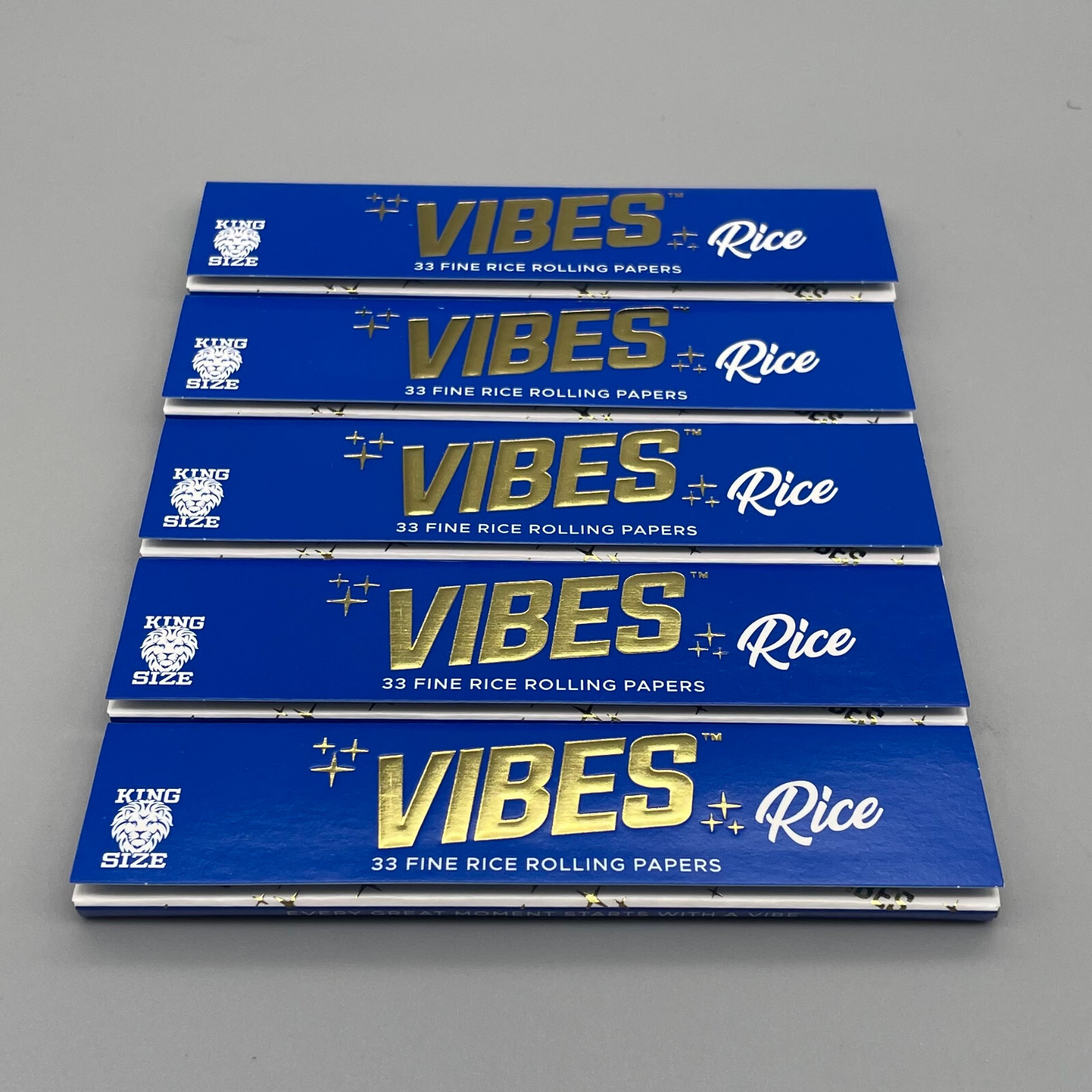 5 Packs Vibes Rice King Size Slim Rolling Papers