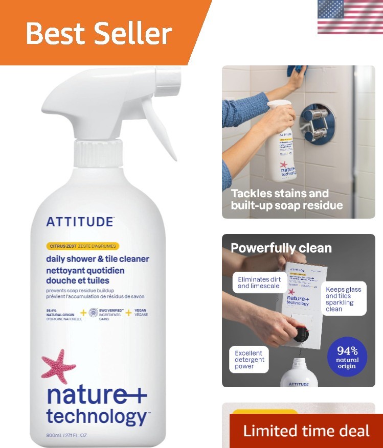 Eco-Conscious Citrus Zest Shower Spray – 27.1 Fl Oz, & Cruelty-Free