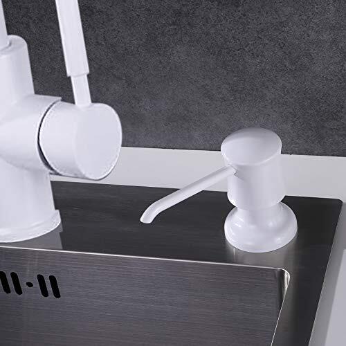 Soap Dispenser for Kitchen Sink White, Built-in and Refill-from-Top Design with