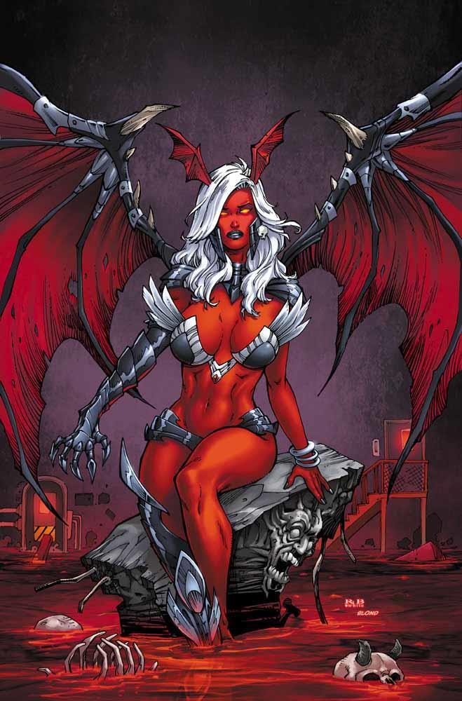 3×4.55″ sticker / decal : Viviax the Succubus by RB White – Femdom Devilgirl