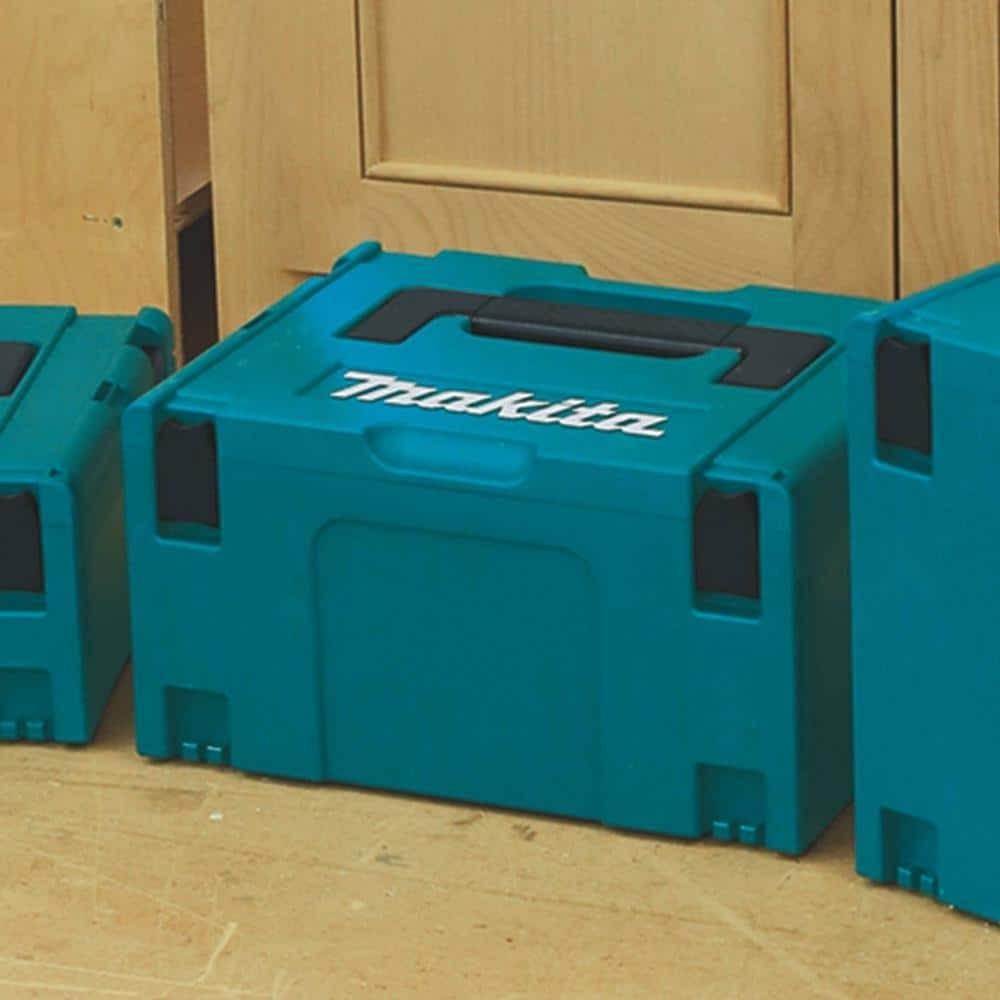 15.5 In. Large Interlocking Tool Box | Makita X Storage Portable Plastic Blue