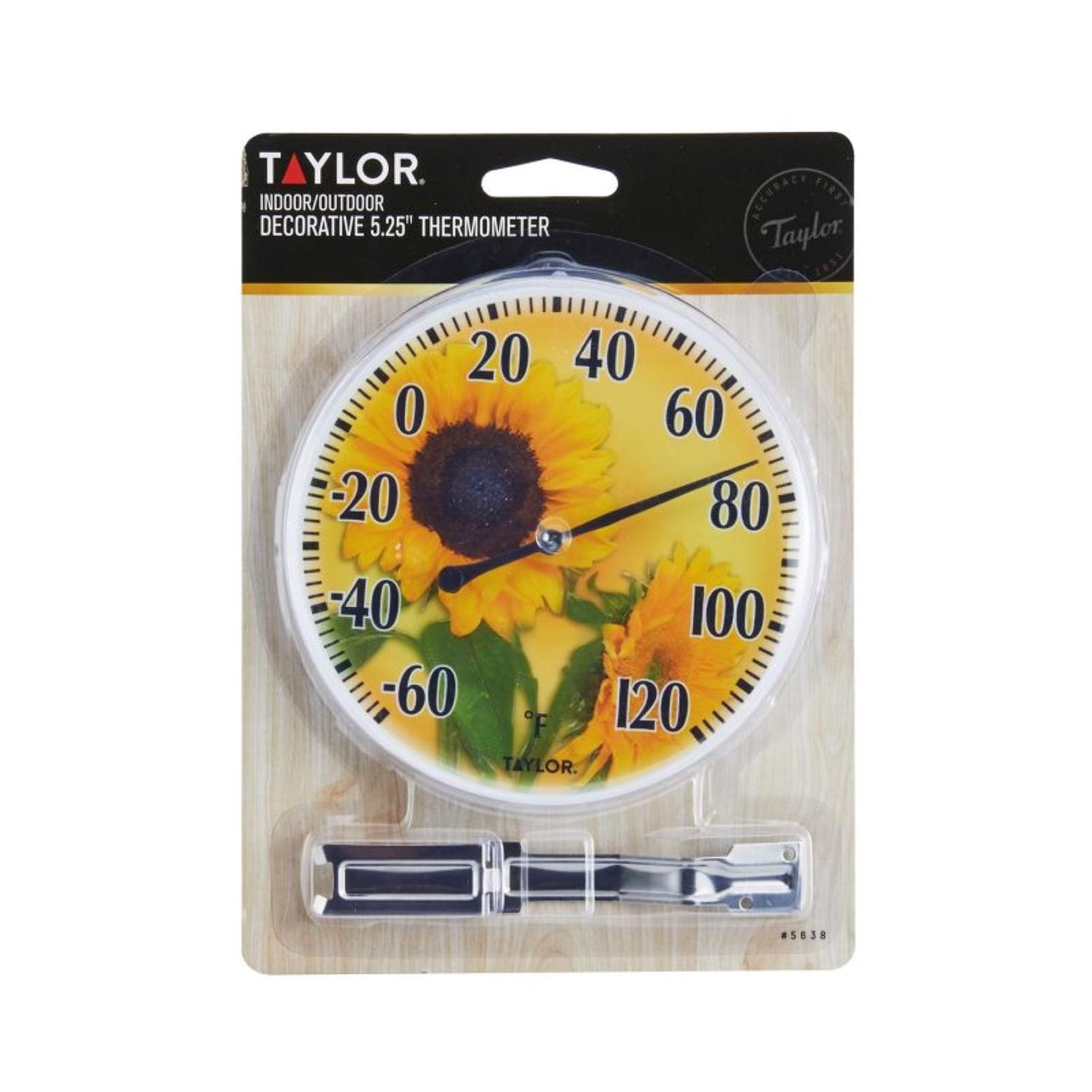 Taylor Dial Thermometer Plastic Yellow 5.25 in.