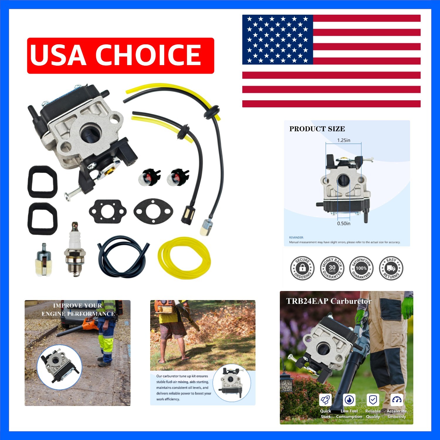 698373 Carburetor Kit Replacement for Hitachi RB24EAP 23.9cc Leaf Blowers | f…