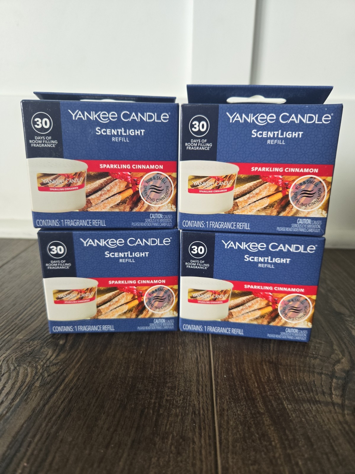 Lot Of 4 Yankee Candle Scentlight Scent Light Refill Sparkling Cinnamon