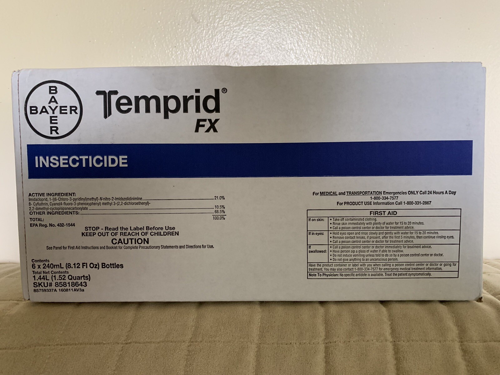 Temprid FX 240ML Insecticide Bed Bug Spray Make Up To 30 Gallons 8.12oz