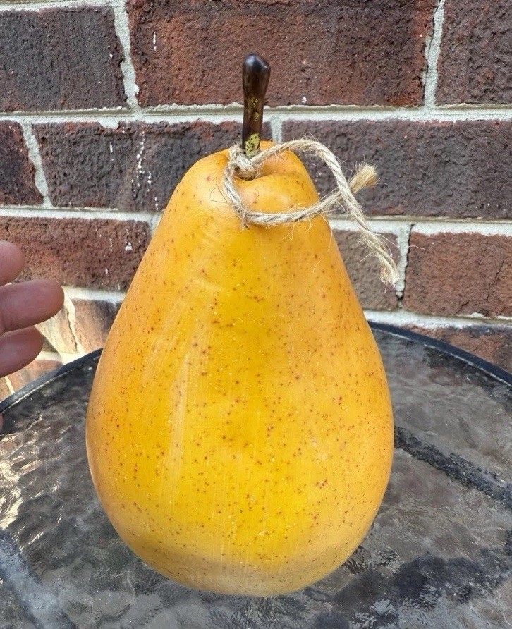 Flora Bunda Artificial Faux Fruit Pear Home Decor Realistic Farmhouse 8 Inches