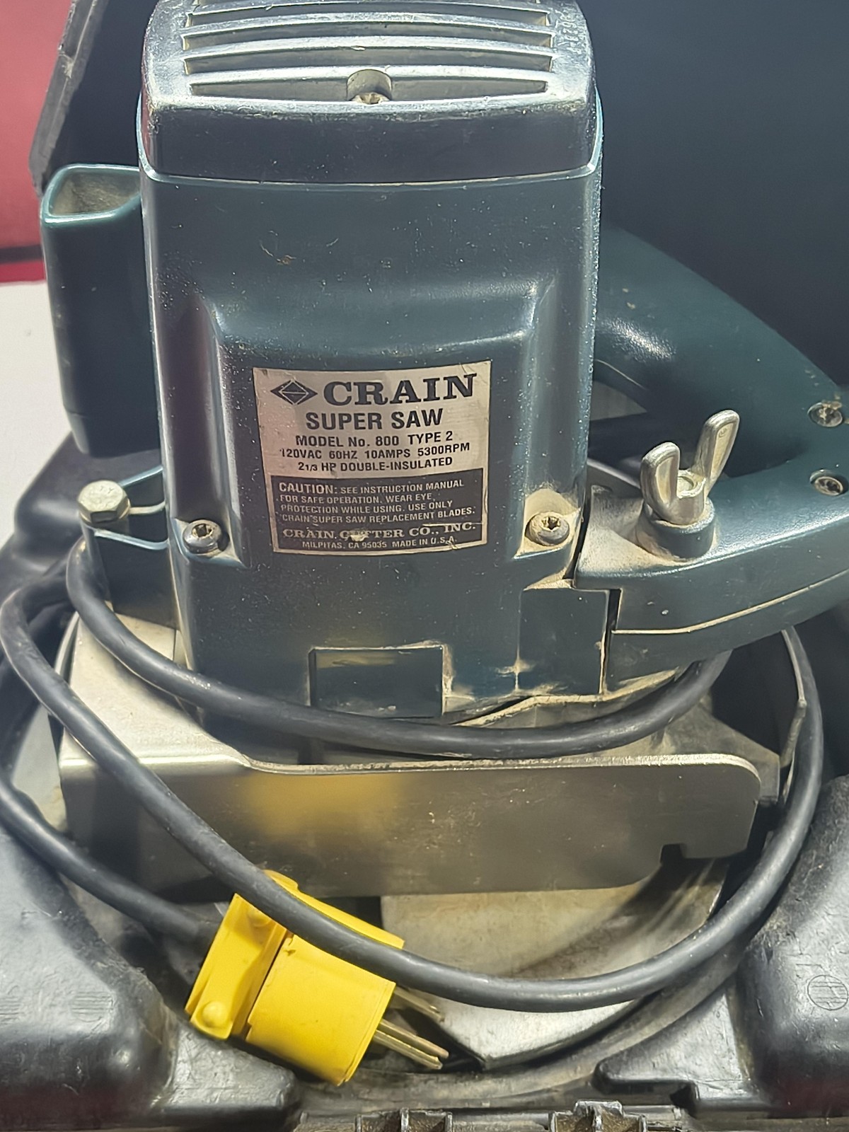 Crain Super Saw 800 Type 2 6-1/2 In Circular Saw Green USA Case Carbide Blade