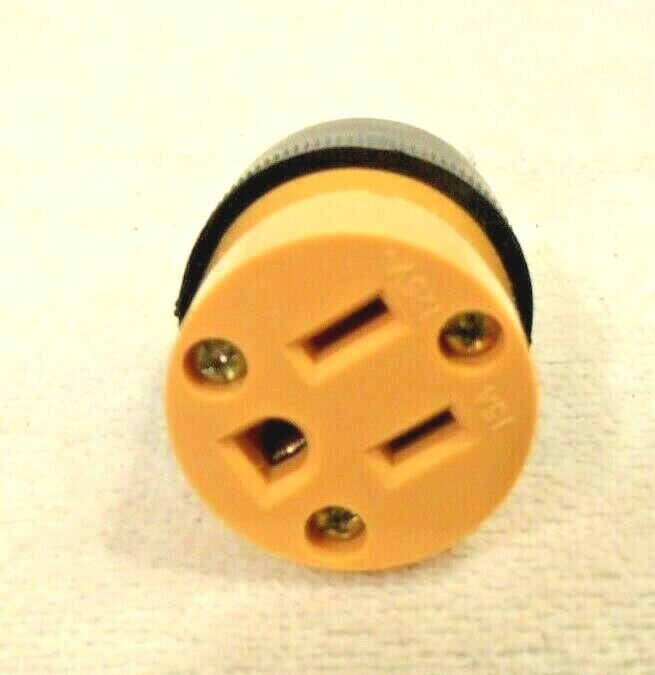 ONE NEW 15 AMP. 125V. FEMALE EXTENSION CORD REPLACEMENT END PLUG