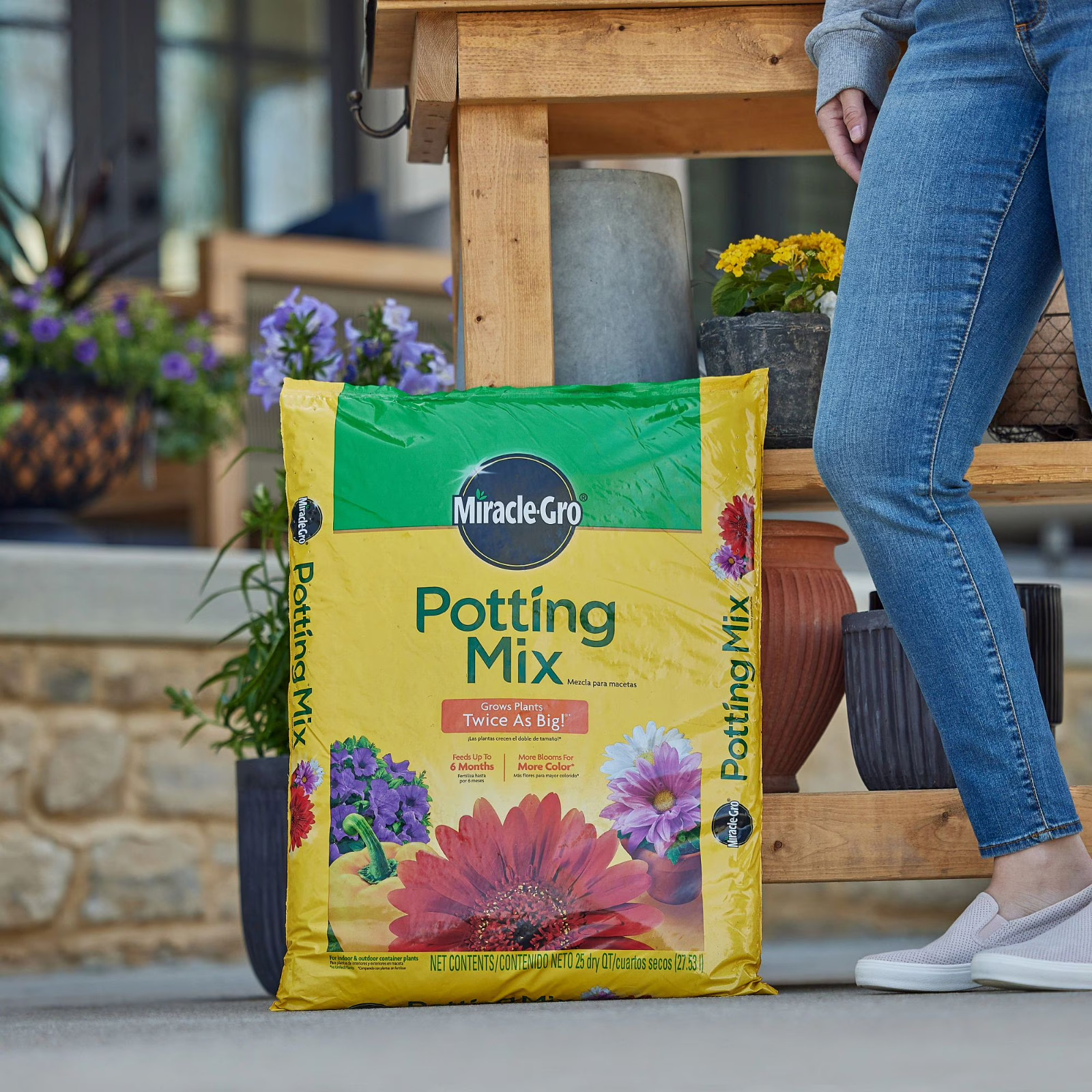 Miracle-gro Potting Mix Soil, Enriched, Outdoor & Indoor Plants, 25Qt. 3Pack
