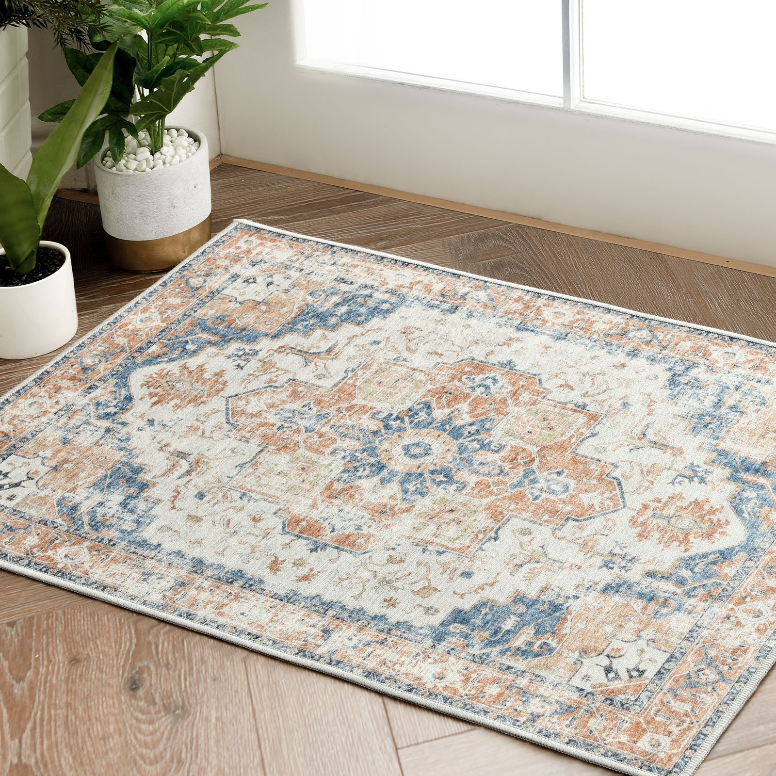 jinchan Kelda Area Rug Entryway Accent Rug Indoor Vintage Floor Mat