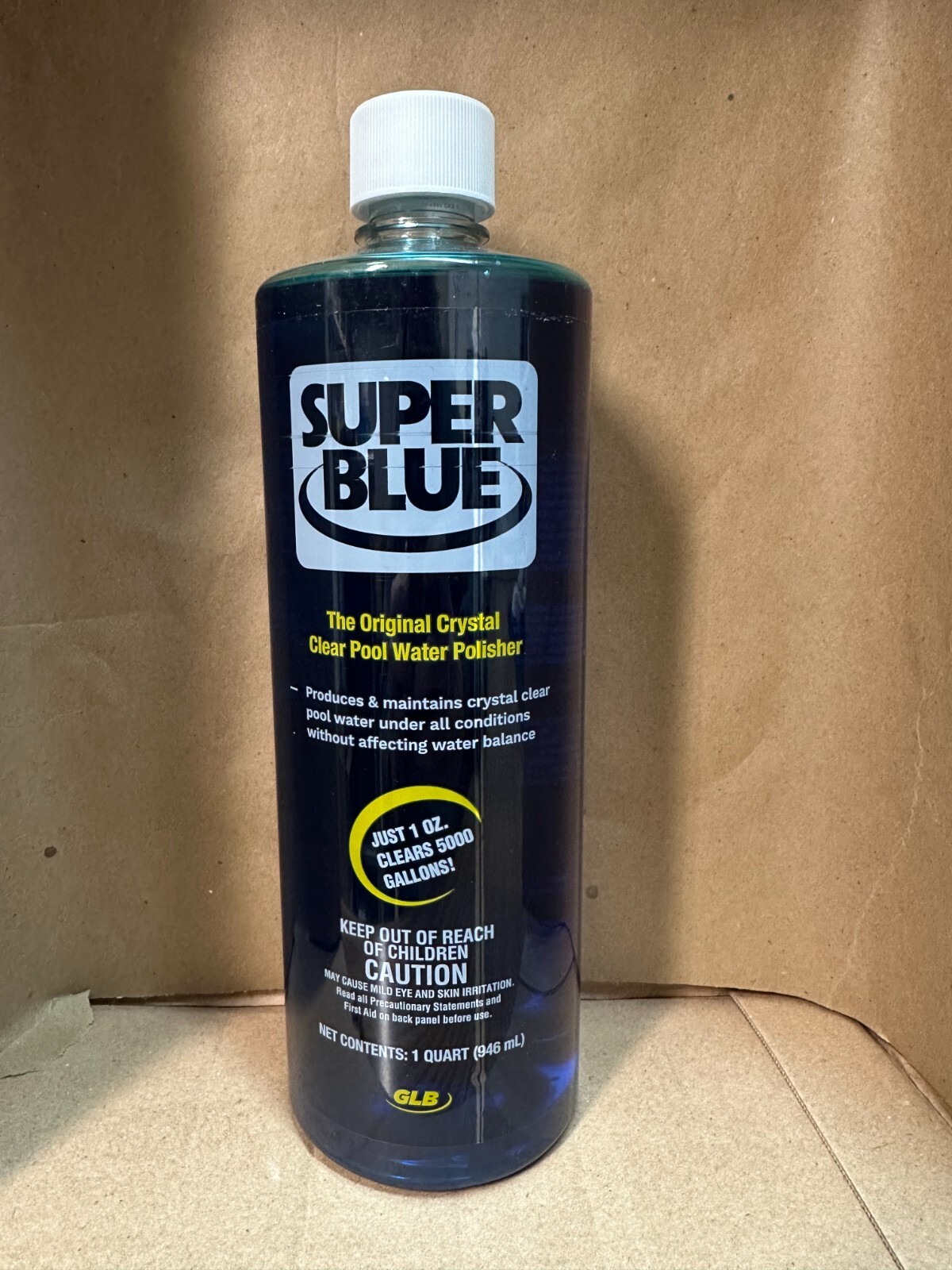 GLB Swimming Pool & Spa Hot Tub Super Blue Clarifier Quart Chemical