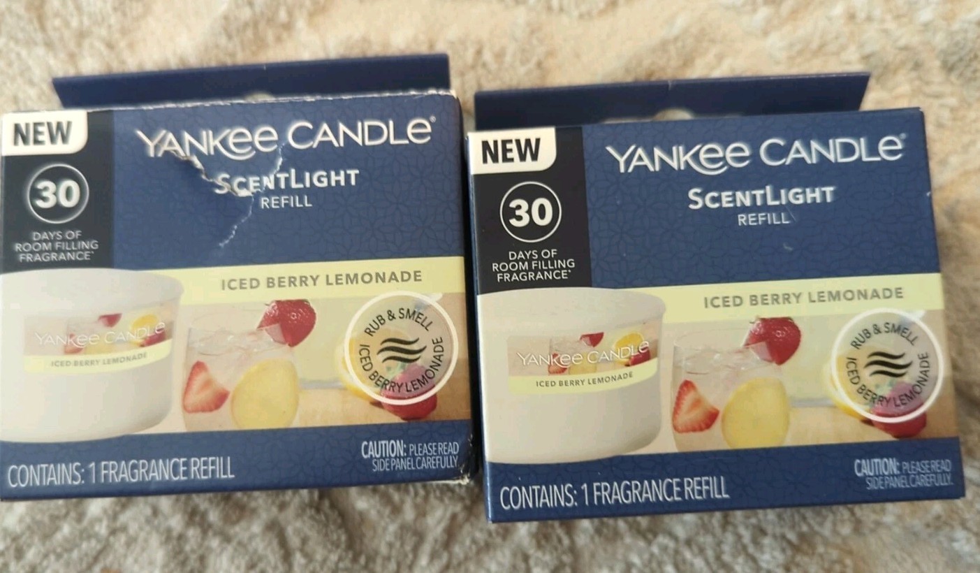lot of 2 Yankee Candle Scentlight Refill Iced Berry Lemonade NEW