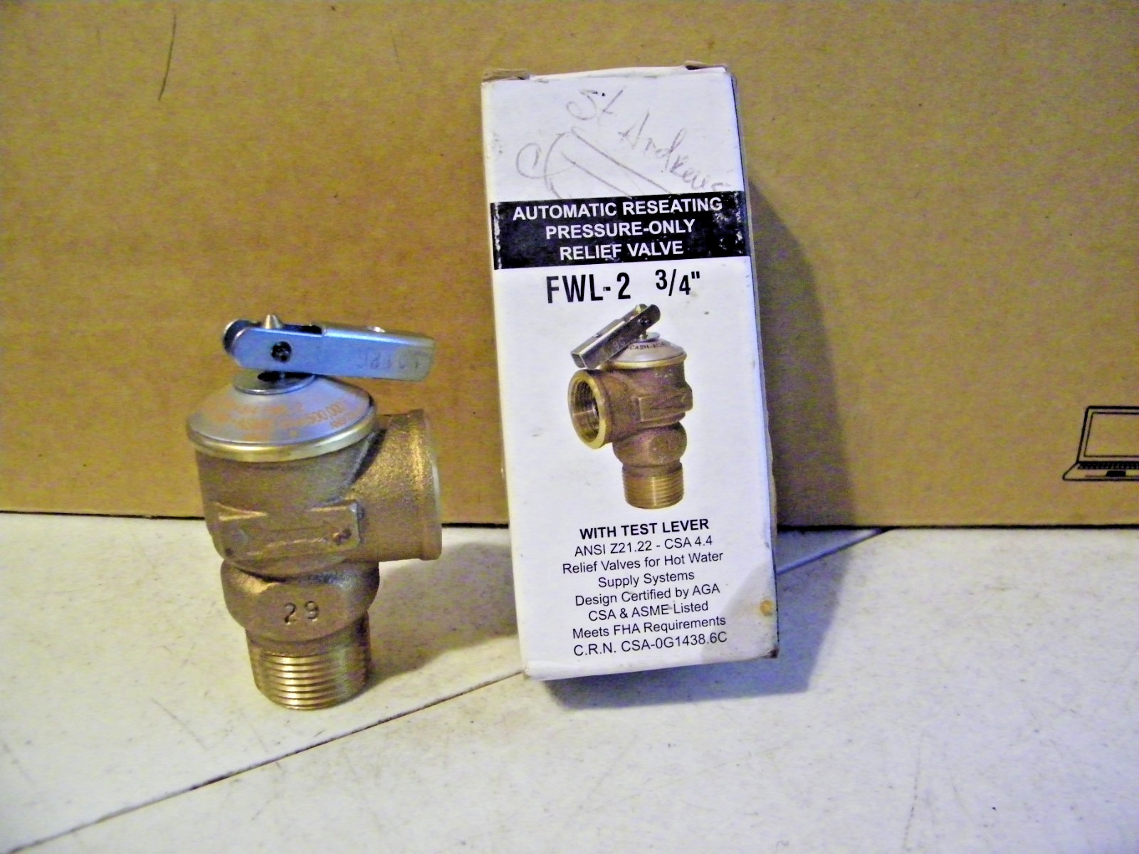 FWL-2 Brass 3/4″ Automatic Resetting Pressure Relief Valve 150 Psi