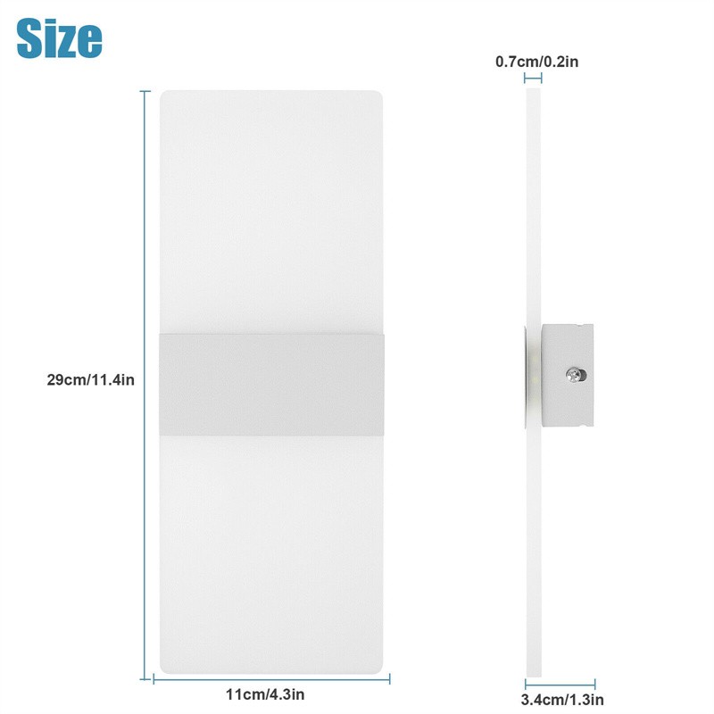 LED Modern Wall Lighting Up Down Cube Bedroom Sconce Lamp Fixture Light Indoor
