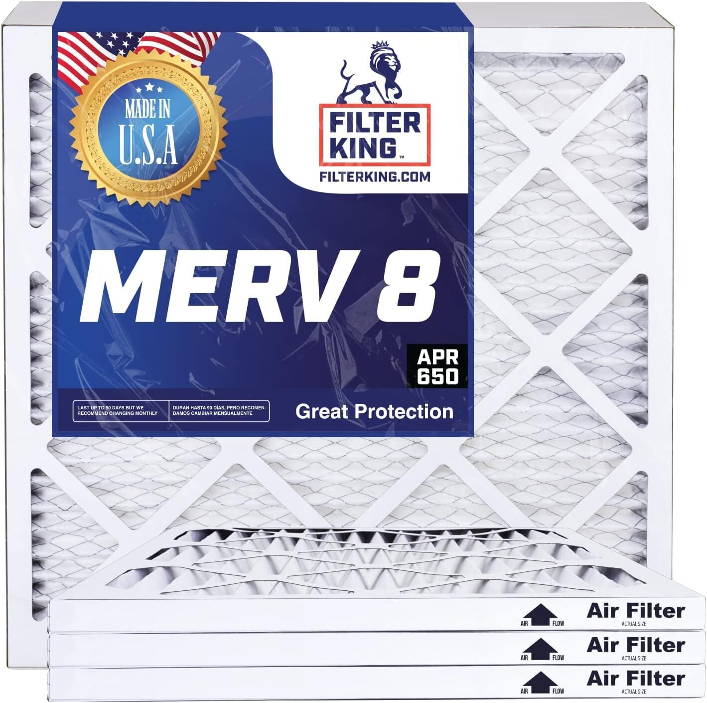 Filter King 9×11.75×1 Air Filter 12-PACK MERV 8 Actual Size 9 x 11.75 x .75″