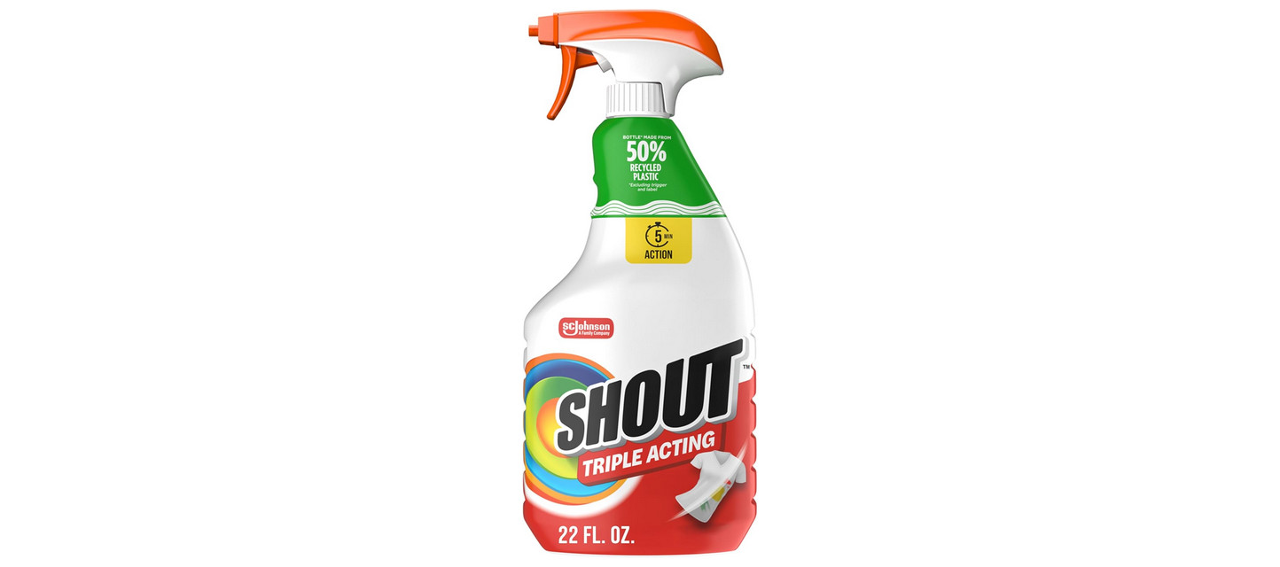 Shout Active Enzyme Laundry Stain Remover Spray, Triple-Acting Formula, 22oz