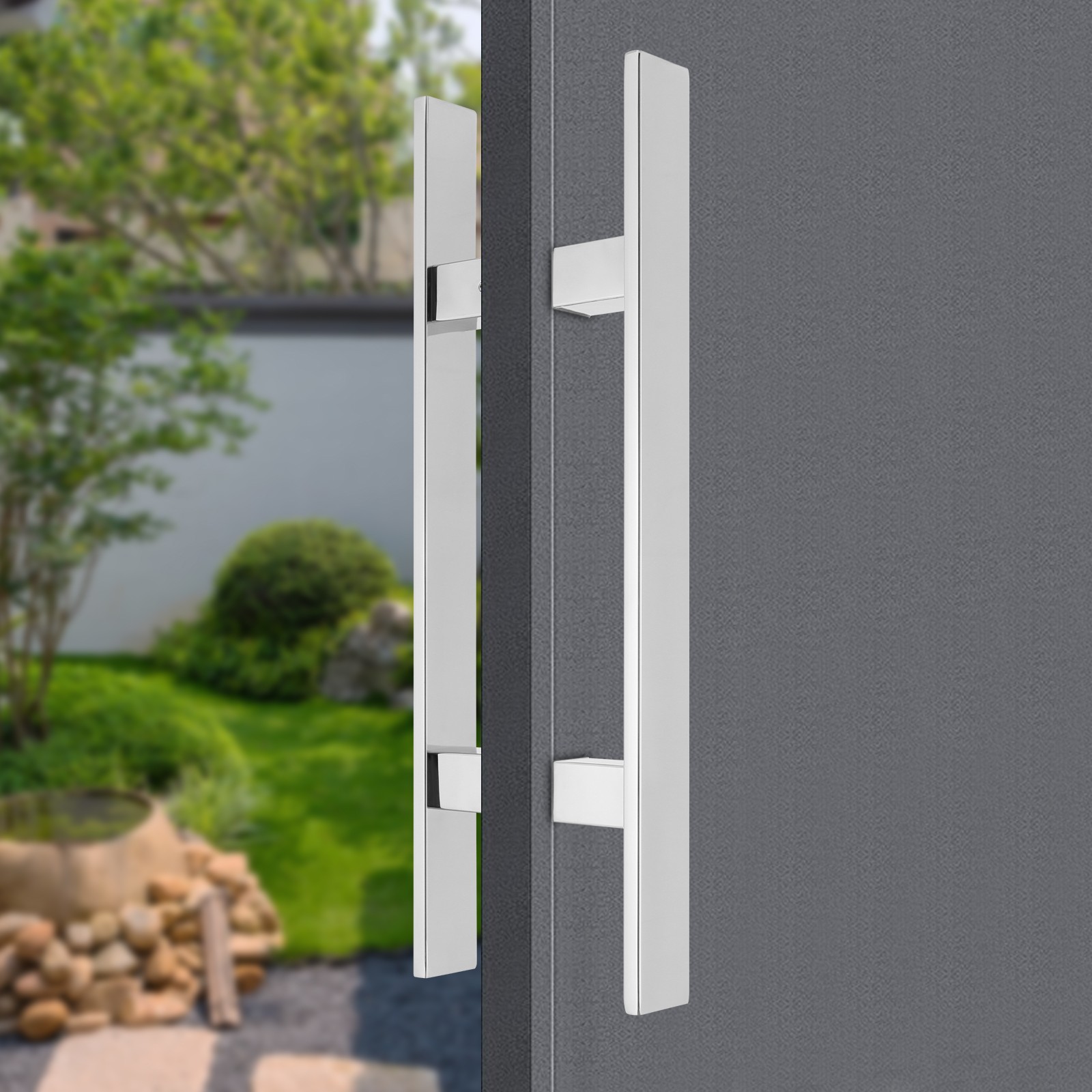 18.11*7.09*1.57in Double Sided Stainless Steel Sliding Door Handle Pull Handle