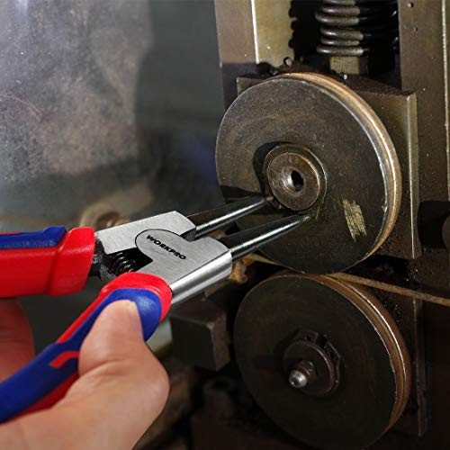 4-Piece Snap Ring Pliers Set – Heavy Duty 7-inch Bi-material Handles