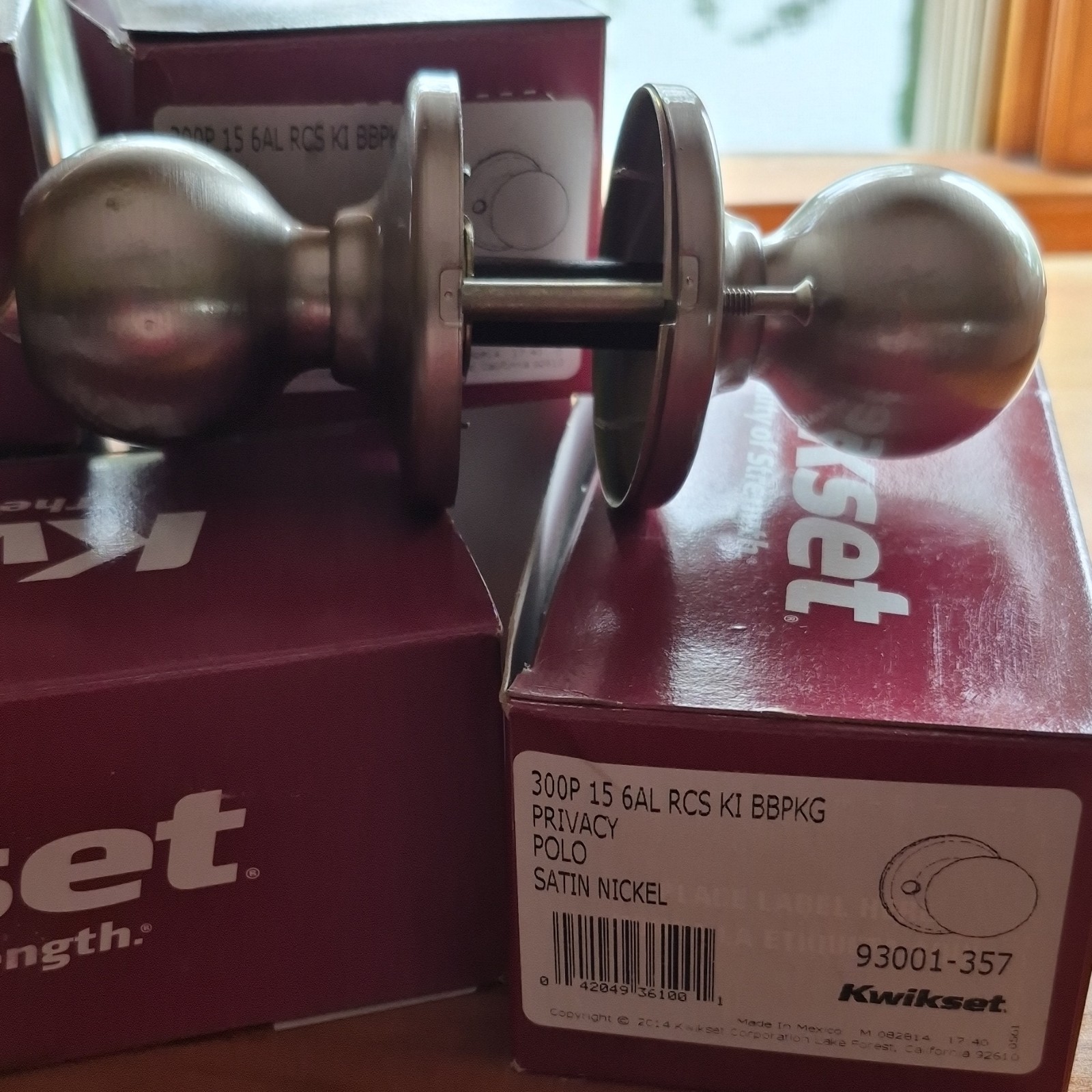 Kwikset Polo Privacy Door Knob Satin Nickel Round Universal/Reversible 93001-357