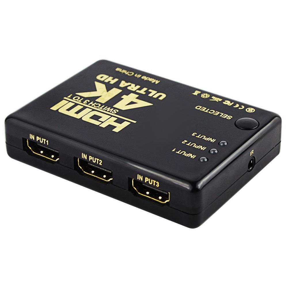Ultra HD 4K x 2K HDMI Switch 3×1 3 Port Switcher Selector 3D 1080p