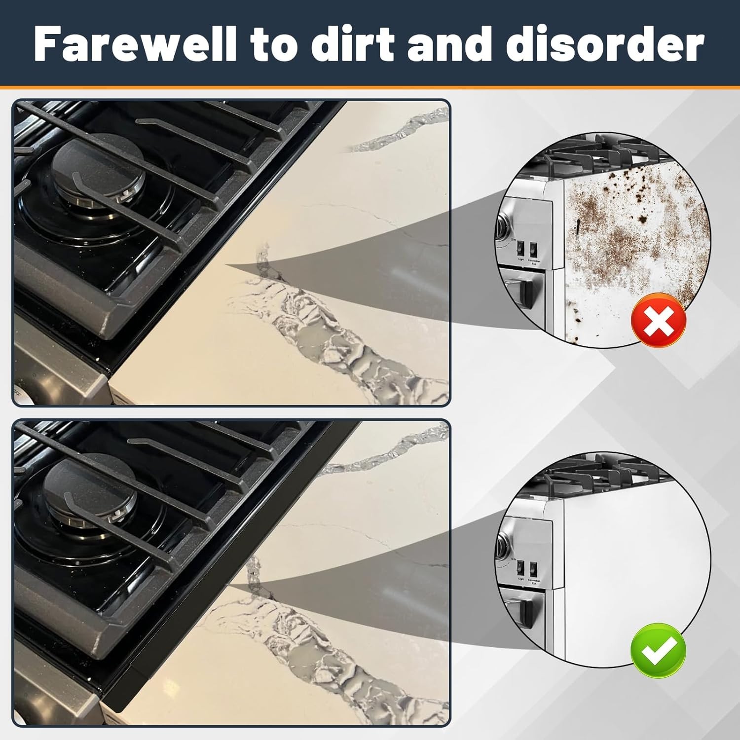 Stove Guard for Kitchen Oven Gap Between Stovetop and Counter 13.8” to 27.5”