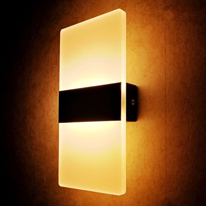 LED Modern Wall Lighting Up Down Cube Bedroom Sconce Lamp Fixture Light Indoor