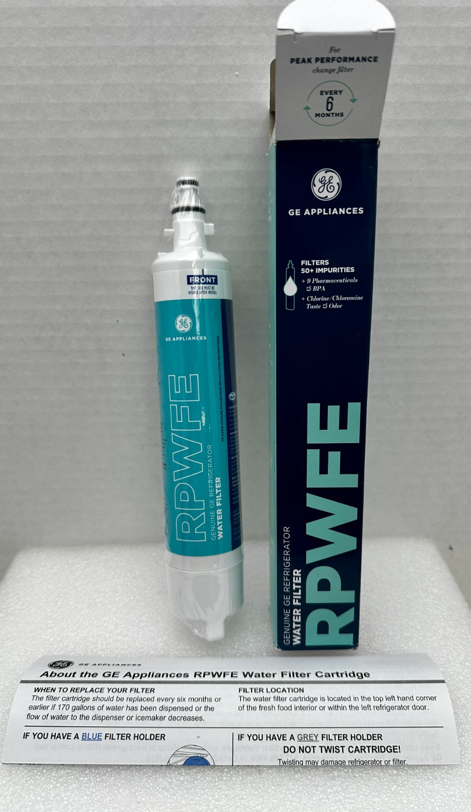GE Genuine Refrigerator Water Filter RPWFE with Chip READ