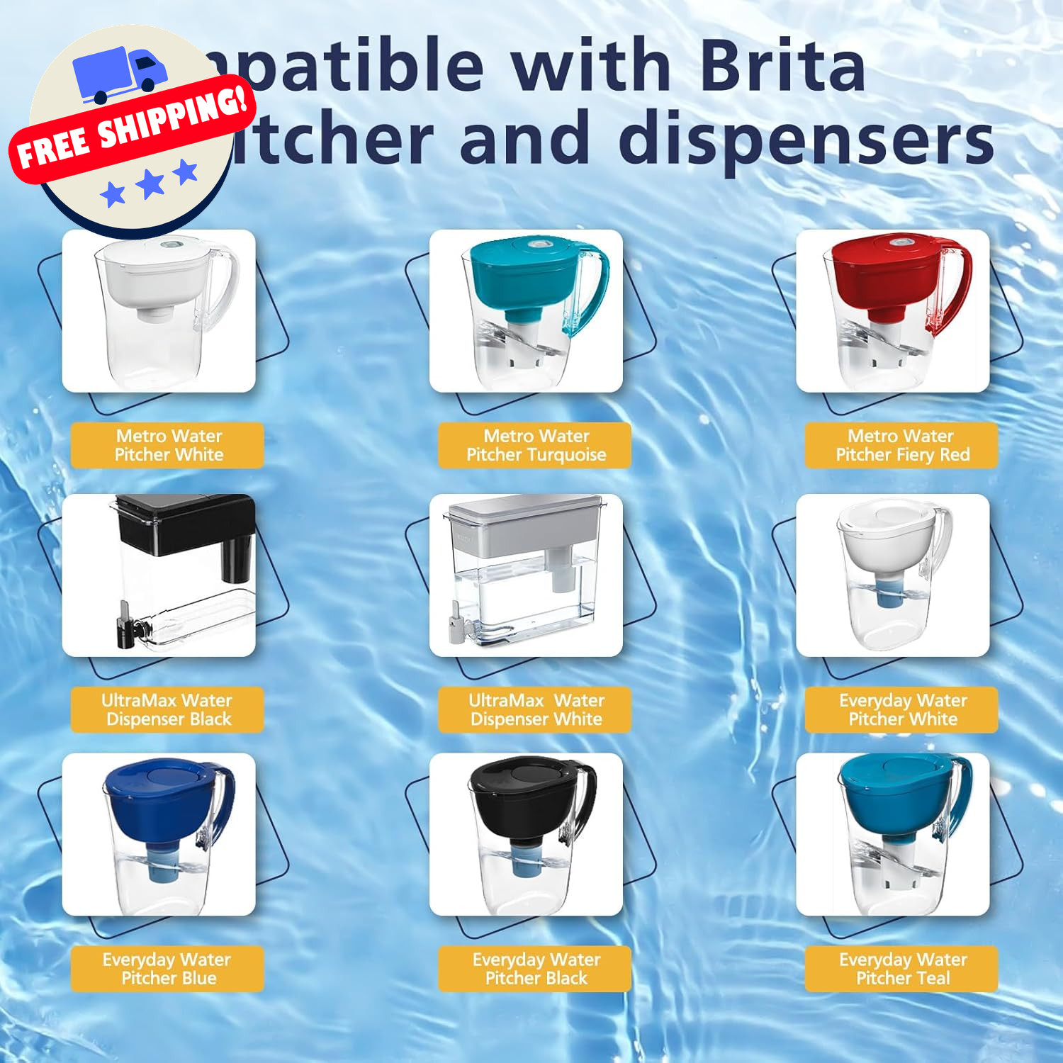 Replacement Water Filter for Brita Pitcher – Metro, UltraMax, Everyday, Classic