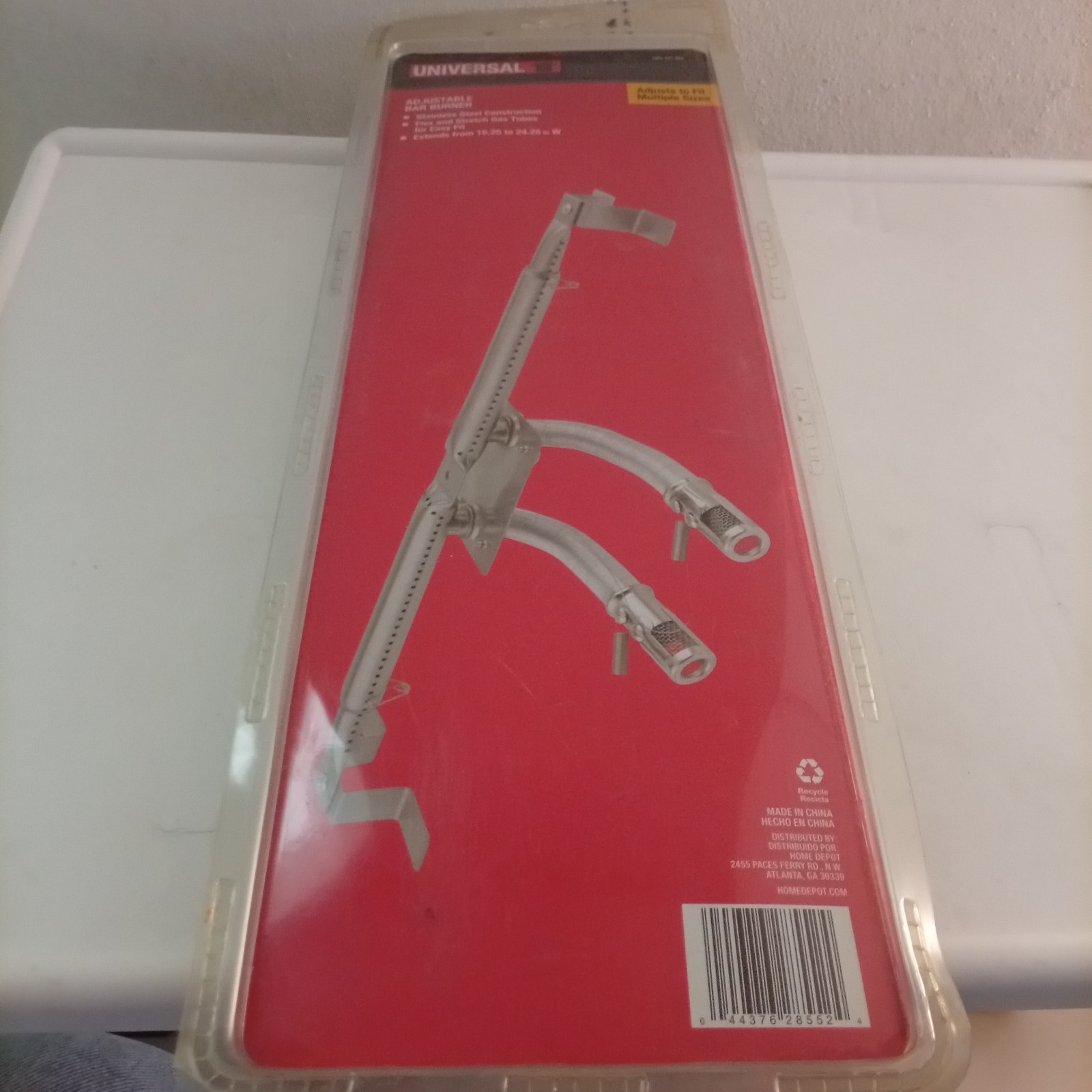 Universal Adjustable Bar Burner Extends From 16.25 to 24.25 in
