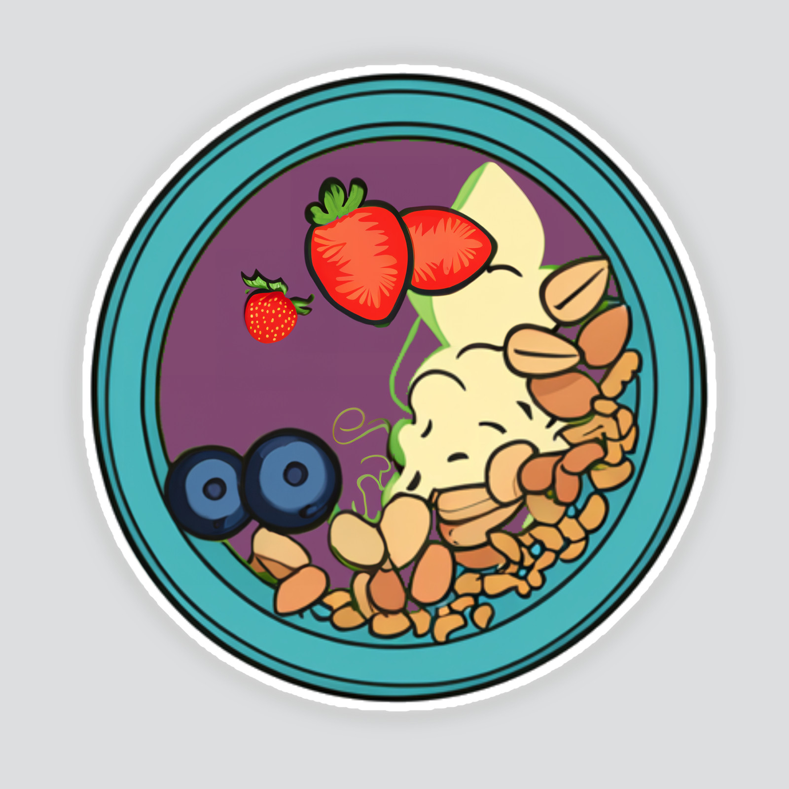 Acai Smoothie Fruit Bowl Granola Breakfast Brunch Vinyl Decal Sticker