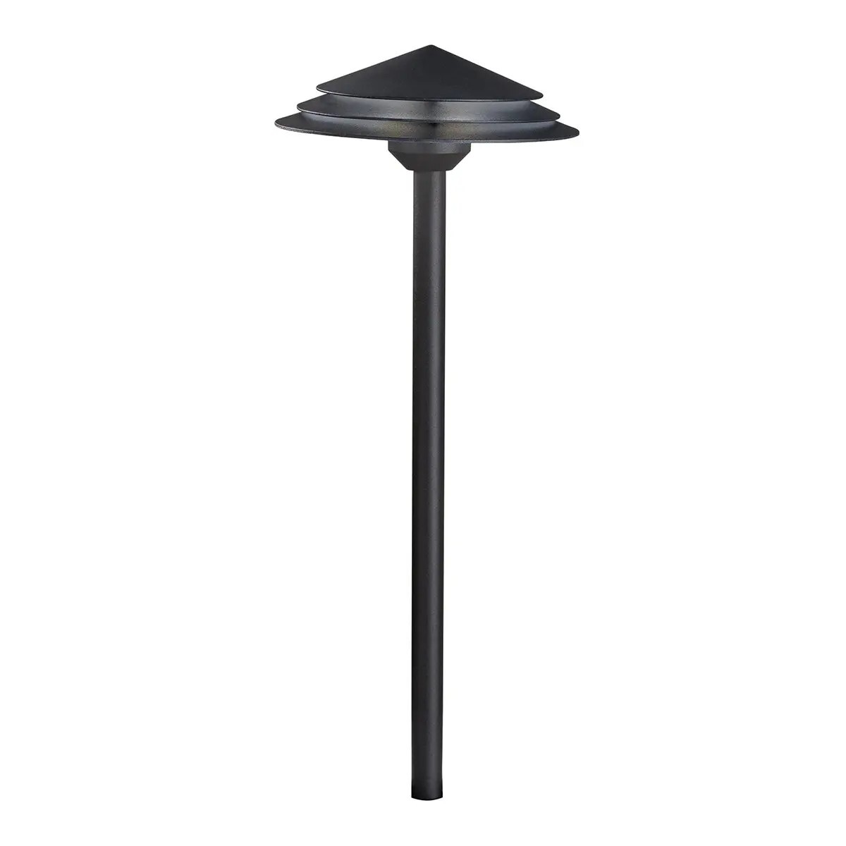 Kichler 16124 BKT30 21” Round Tiered 3000K LED Path Light in Textured Black