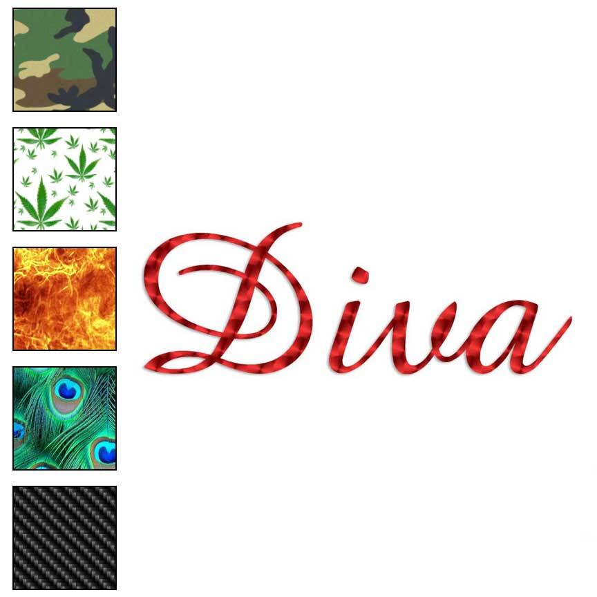 Diva – Cute Font, Vinyl Decal Sticker, 40 Patterns & 3 Sizes, #3164