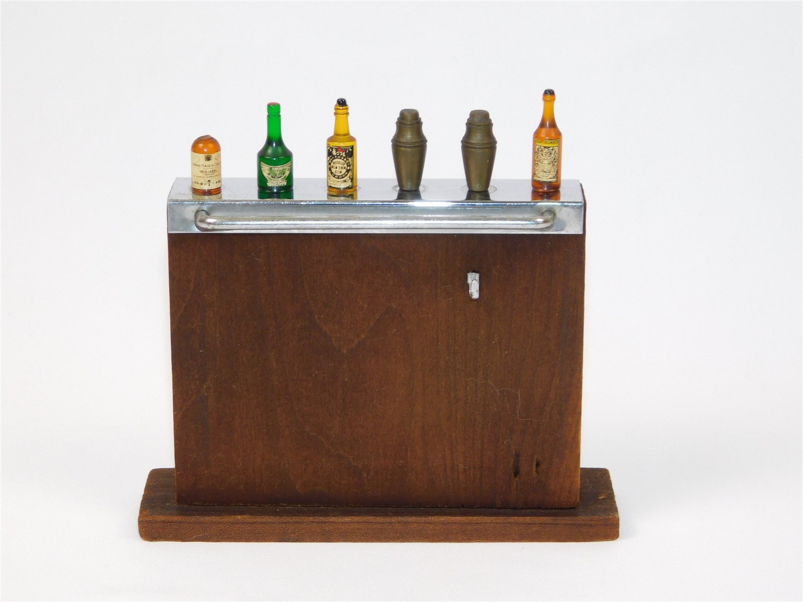 Vintage 1930s Harris Dunn Mini Wonder Bar Art Deco Cocktail Picks Holder Set