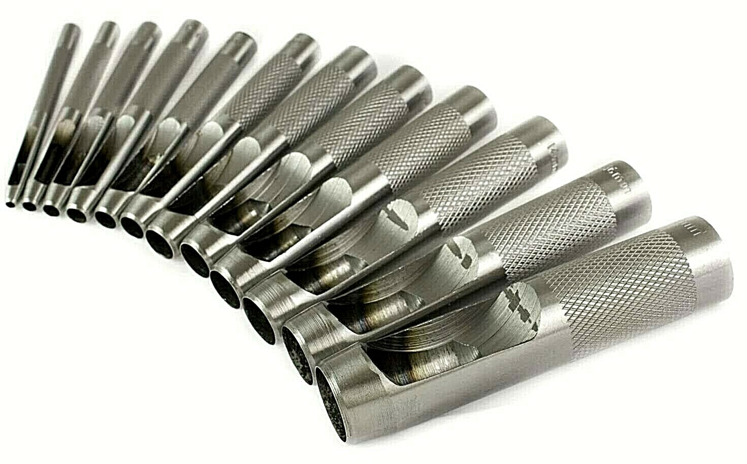 12 pcs Hollow Punch Set Cuts Holes in Leather Plastic Rubber Gasket Vinyl Paper