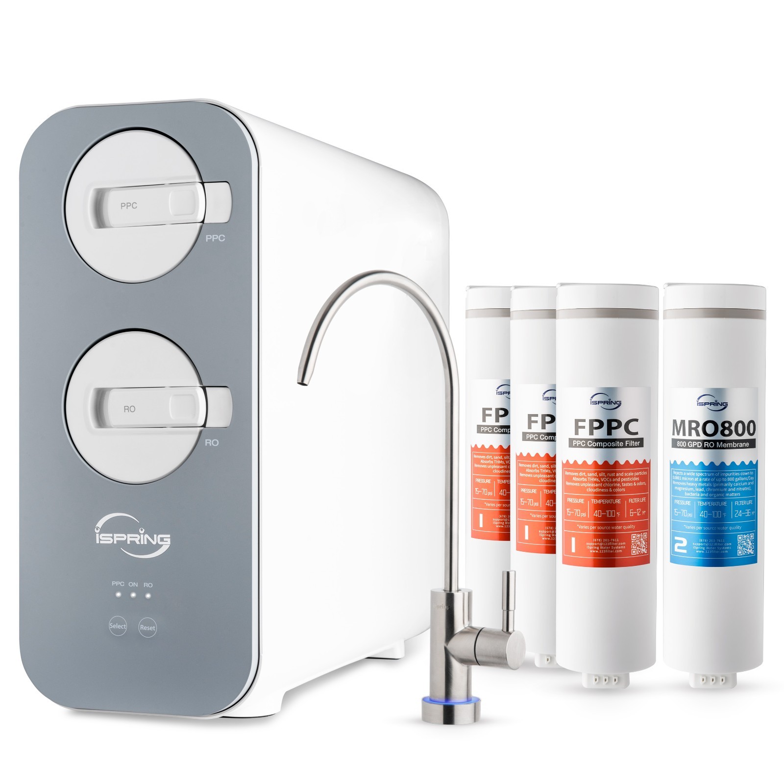 iSpring RO800G Tankless RO System, 800 GPD, w/ 3-Year Replacement Filter Pack