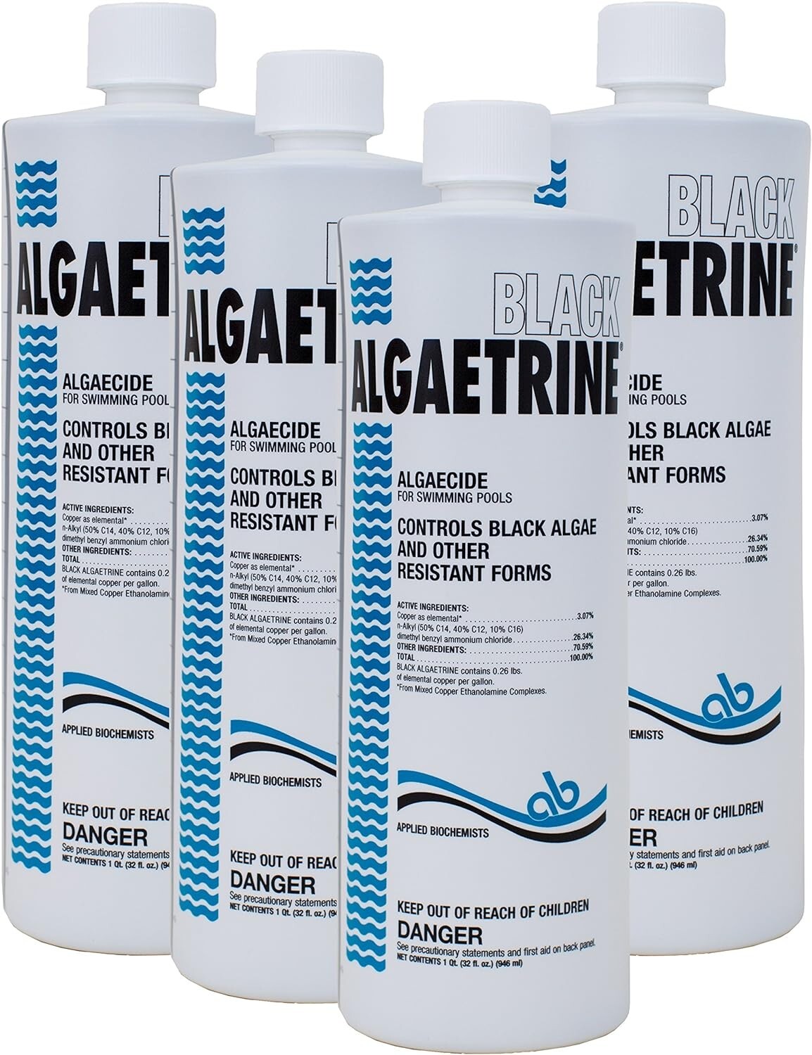 Applied Biochemists Black Algaetrine Algaecide 32 Oz 4 Pack