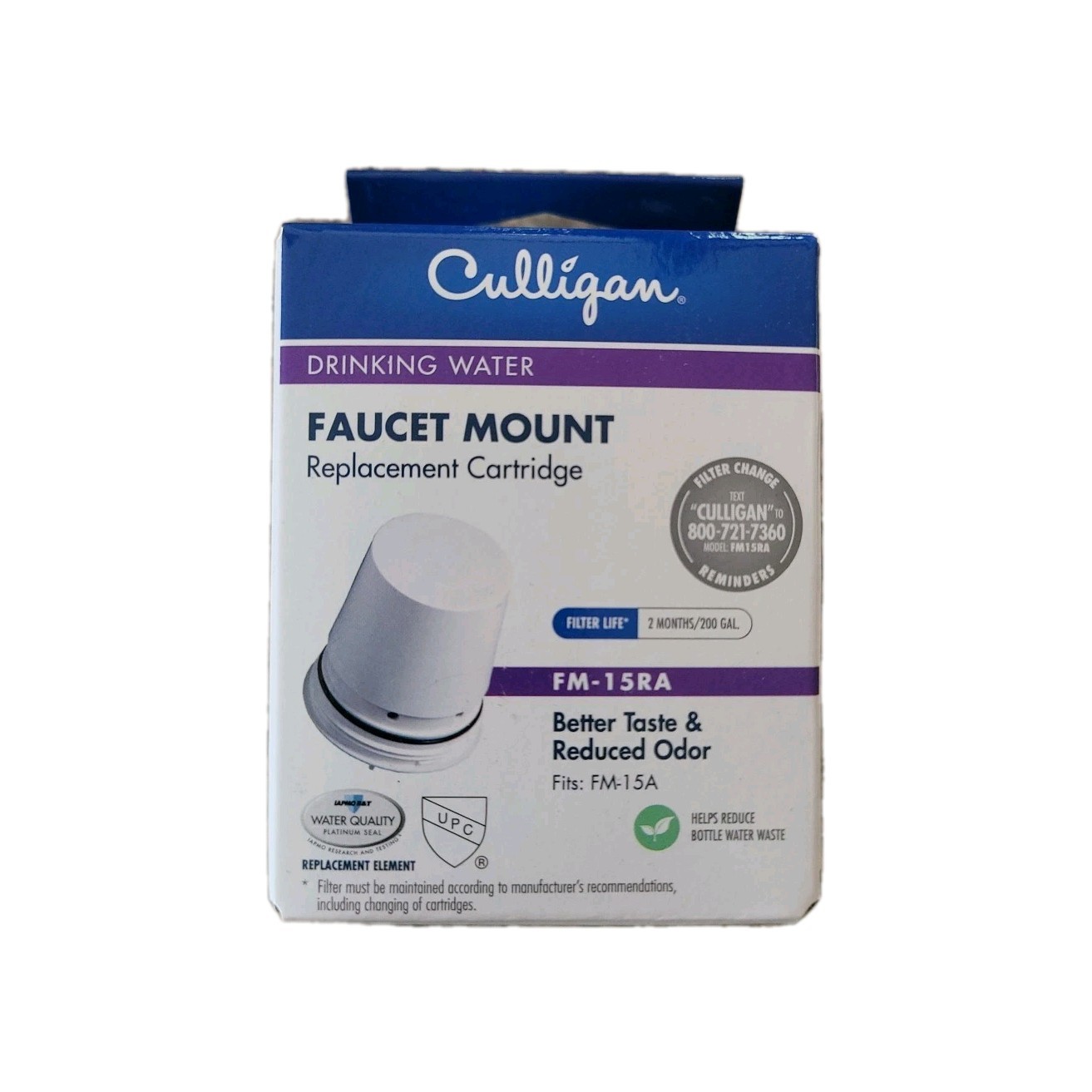 Culligan FM-15RA Faucet Mount Replacement Water Filter Cartridge NIB New
