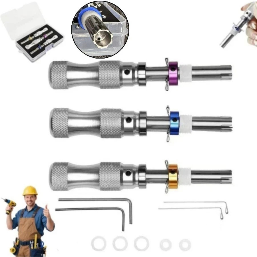 3PC 7 Pin Advanced Tubular Lock Tool Set For Padlock Hook Tool Seal Pick Puller