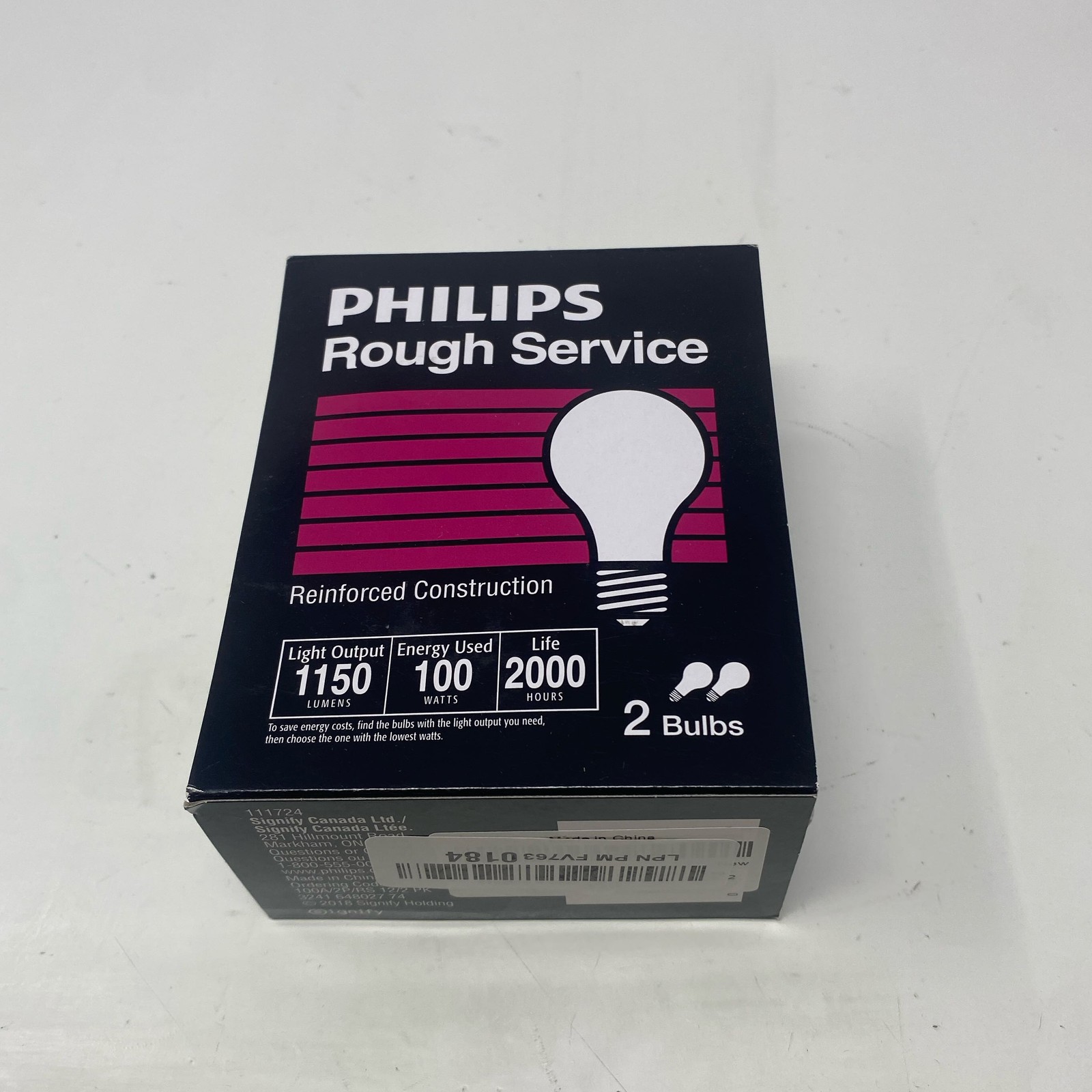 100W A19 Medium Base Frosted Rough Service Light Bulbs – 2 Ct
