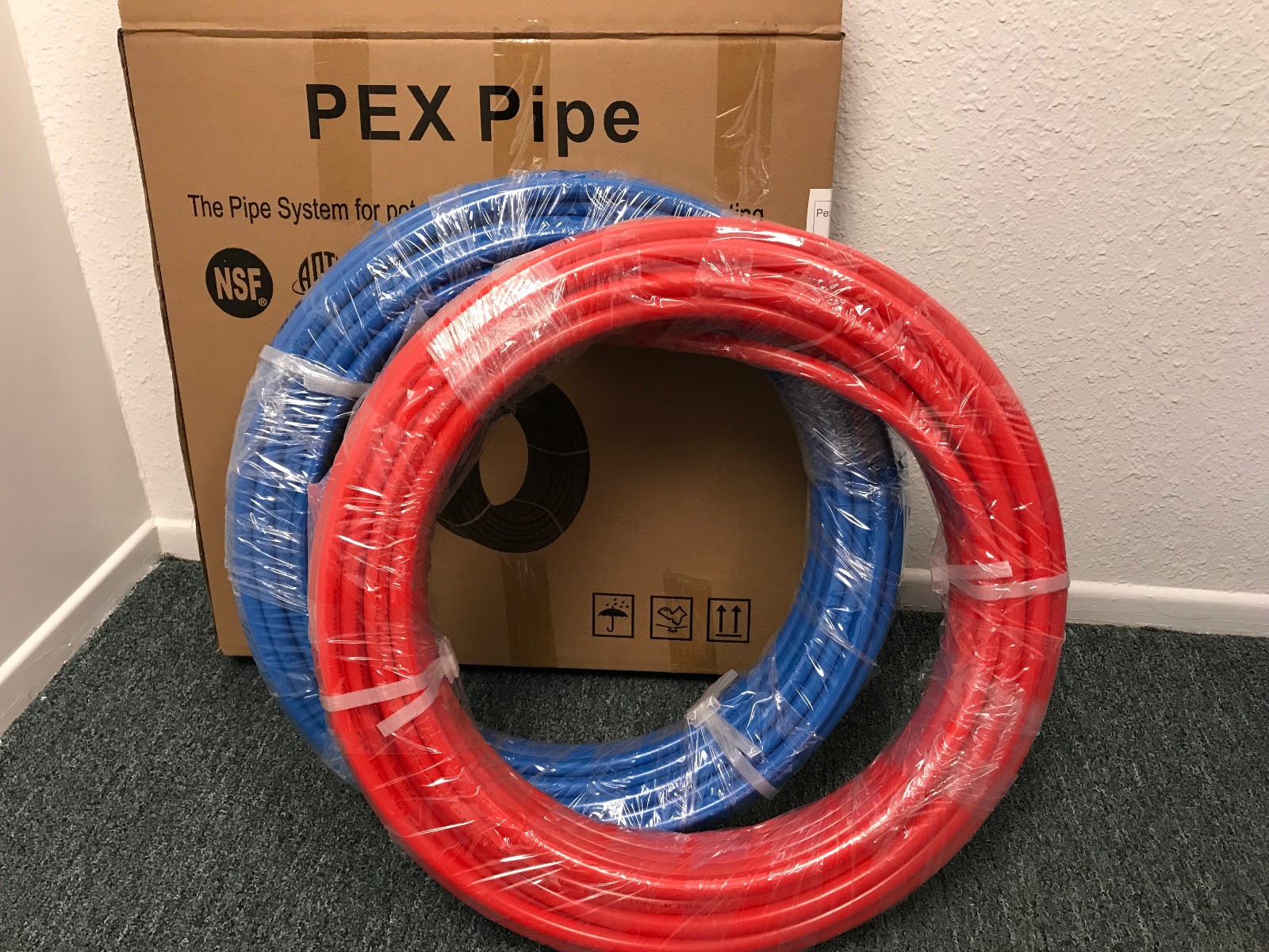 EFIELD 2 Rolls 1/2″ x100ft (200ft) PEX-B Pipe/Tubing Red &Blue With Pipe Cutter