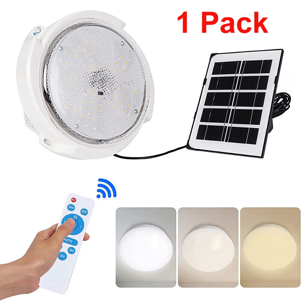 100W Solar Power Ceiling Pendant Light w/ Remote Control Solar Lights Waterproof