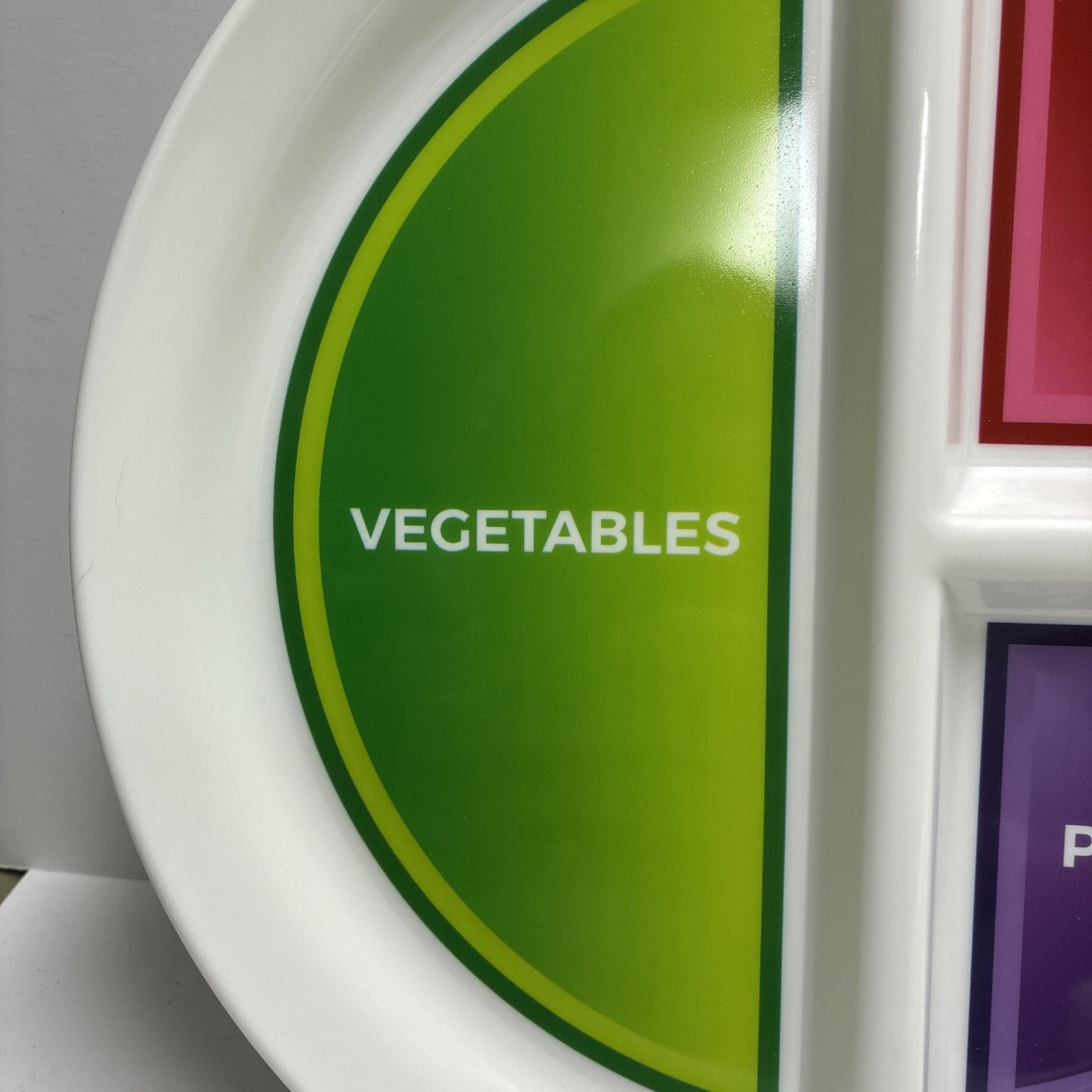 10” Macro Diet Portion Control Plate for Balanced Eating -3 Flat Sections