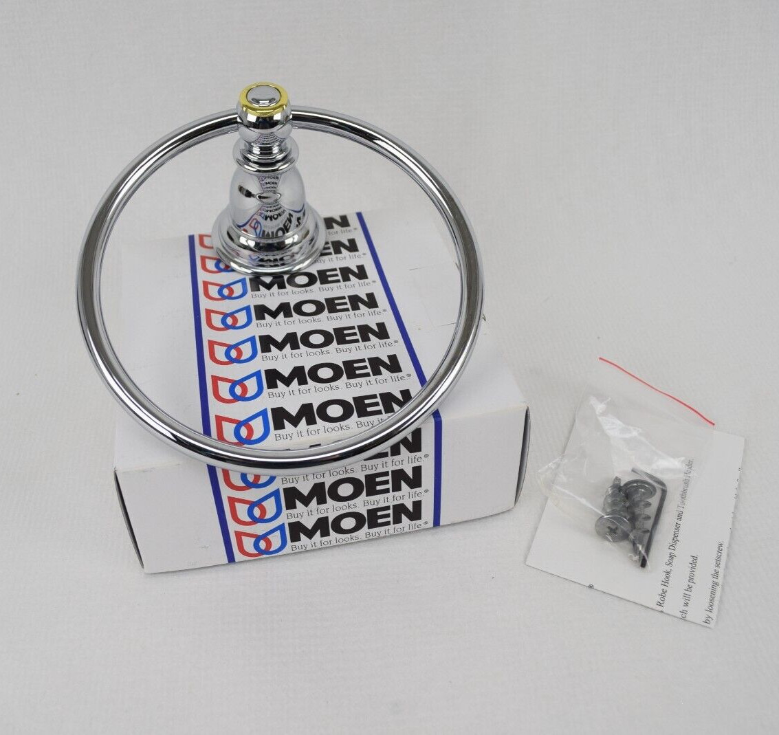 Moen YB5486CP Kingsley Collection Chrome/ Polished Brass Towel Ring