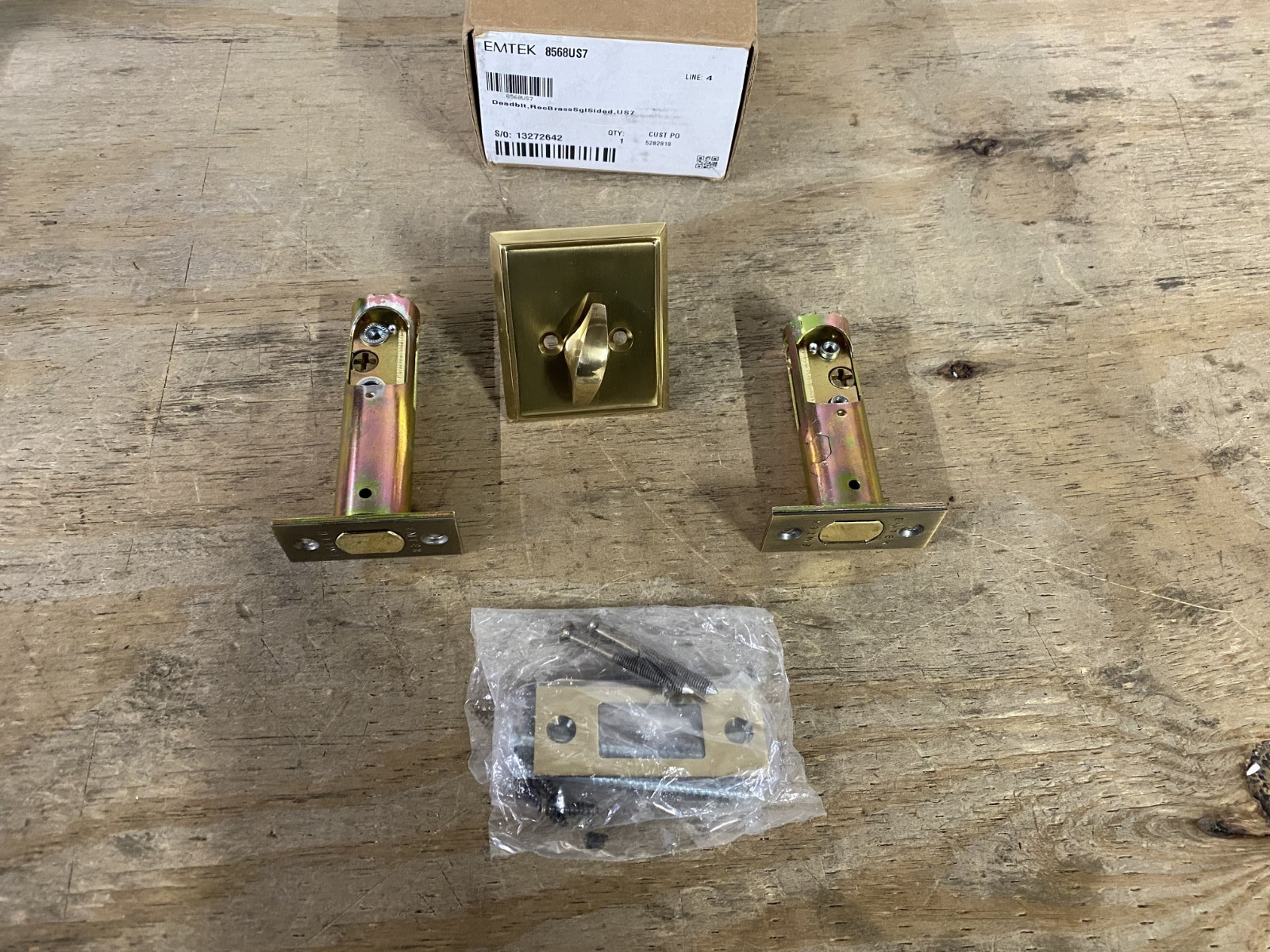 Emtek 8568US7 Brass Single-Sided Deadbolt, French Antique *READ*