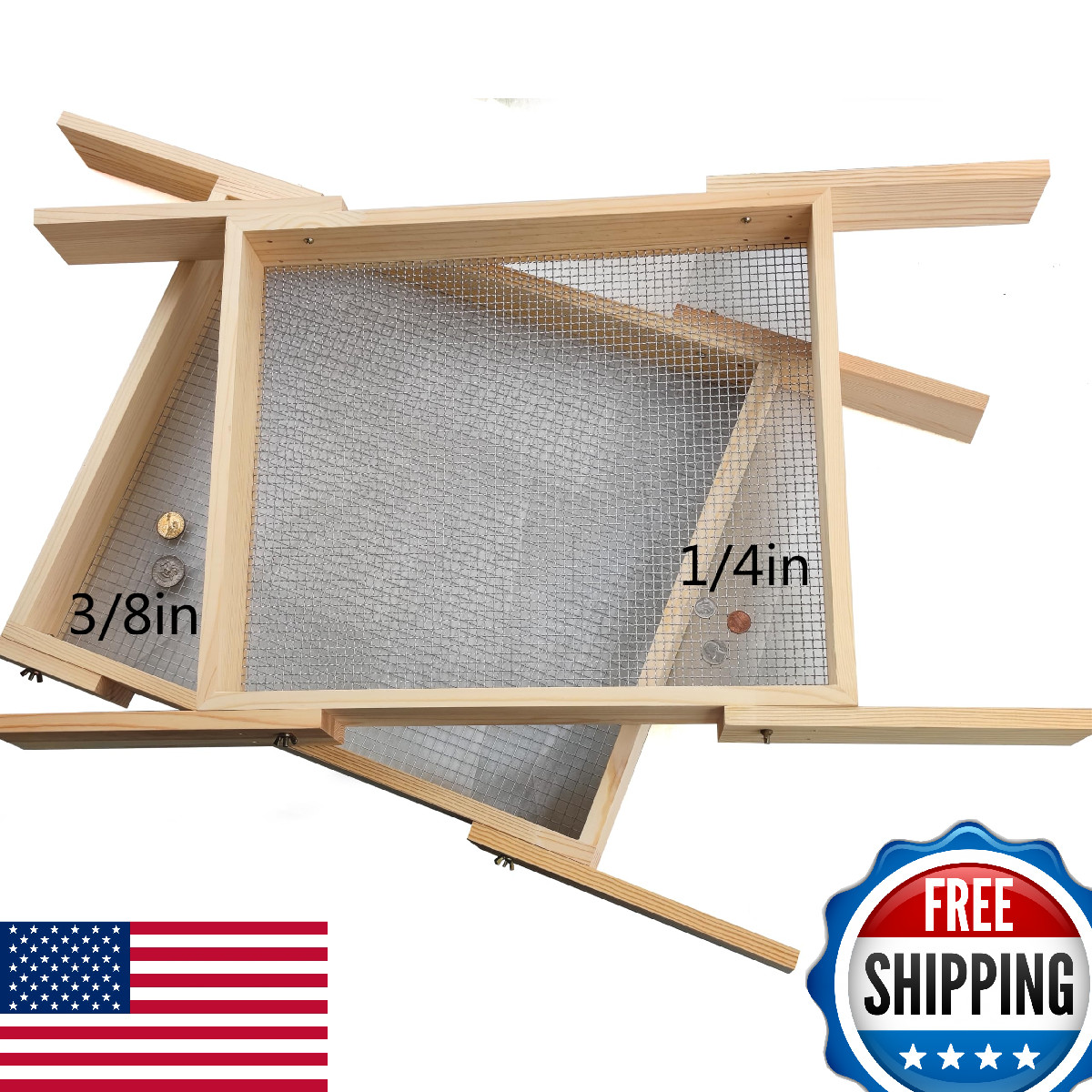 Wood Soil Metal Dirt Purpose Garden Rock Compost Sifter for Gardening (2 Pcs Sif