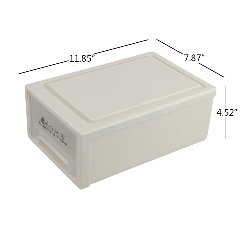 6 Quart Plastic Stacking Storage Drawer Unit, 3 Packs
