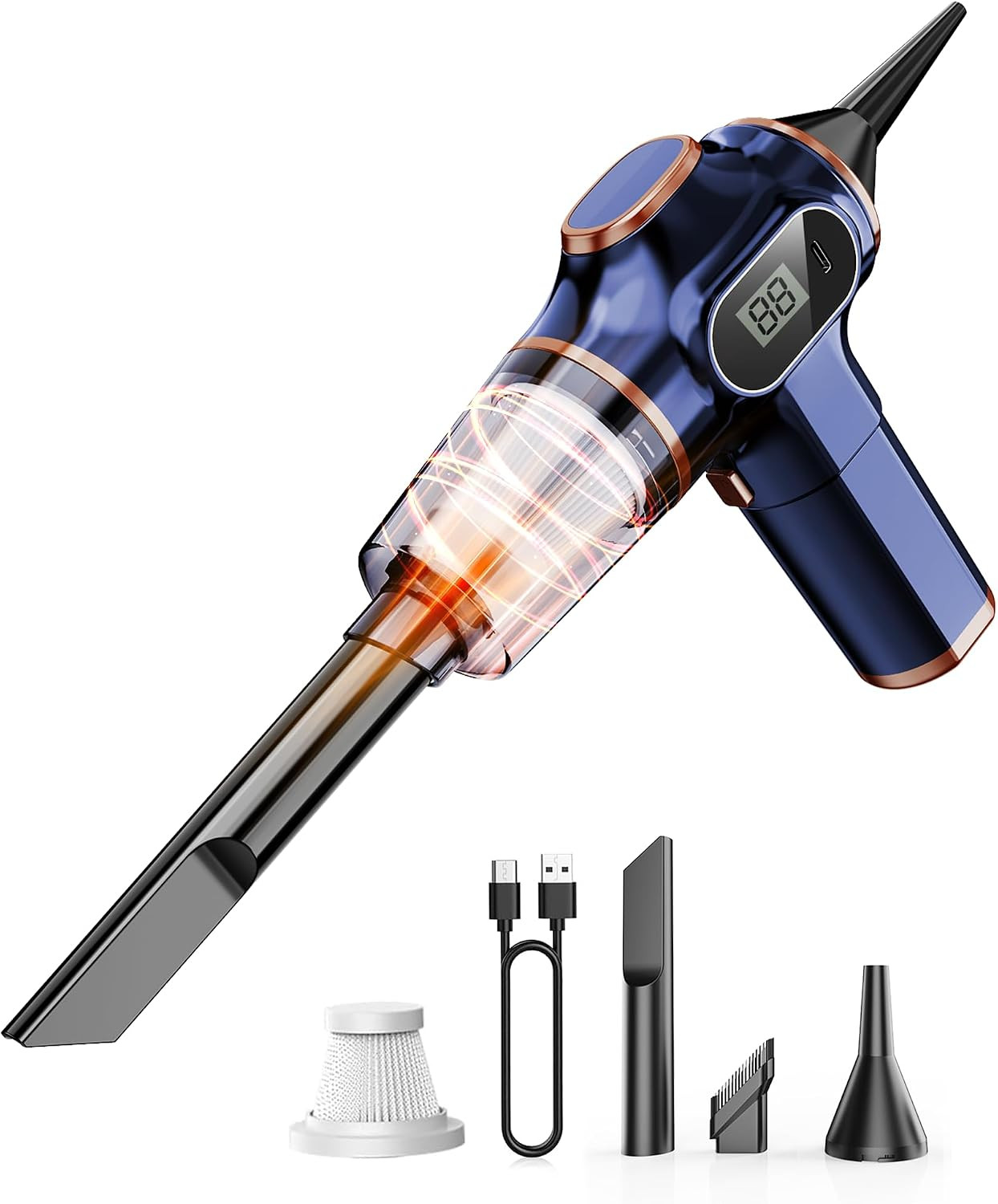 Portable Car Vacuum Cordless Mini Handheld Vacuums Cleaner Rechargeable with LCD