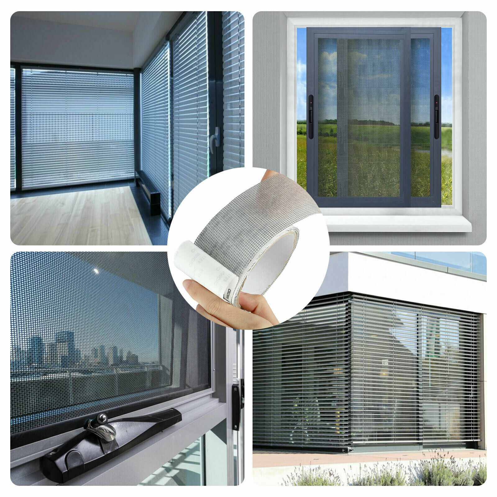 Screen Patch Repair Kit Window Repair Tape Fiberglass Covering Mesh Tool 5*200cm
